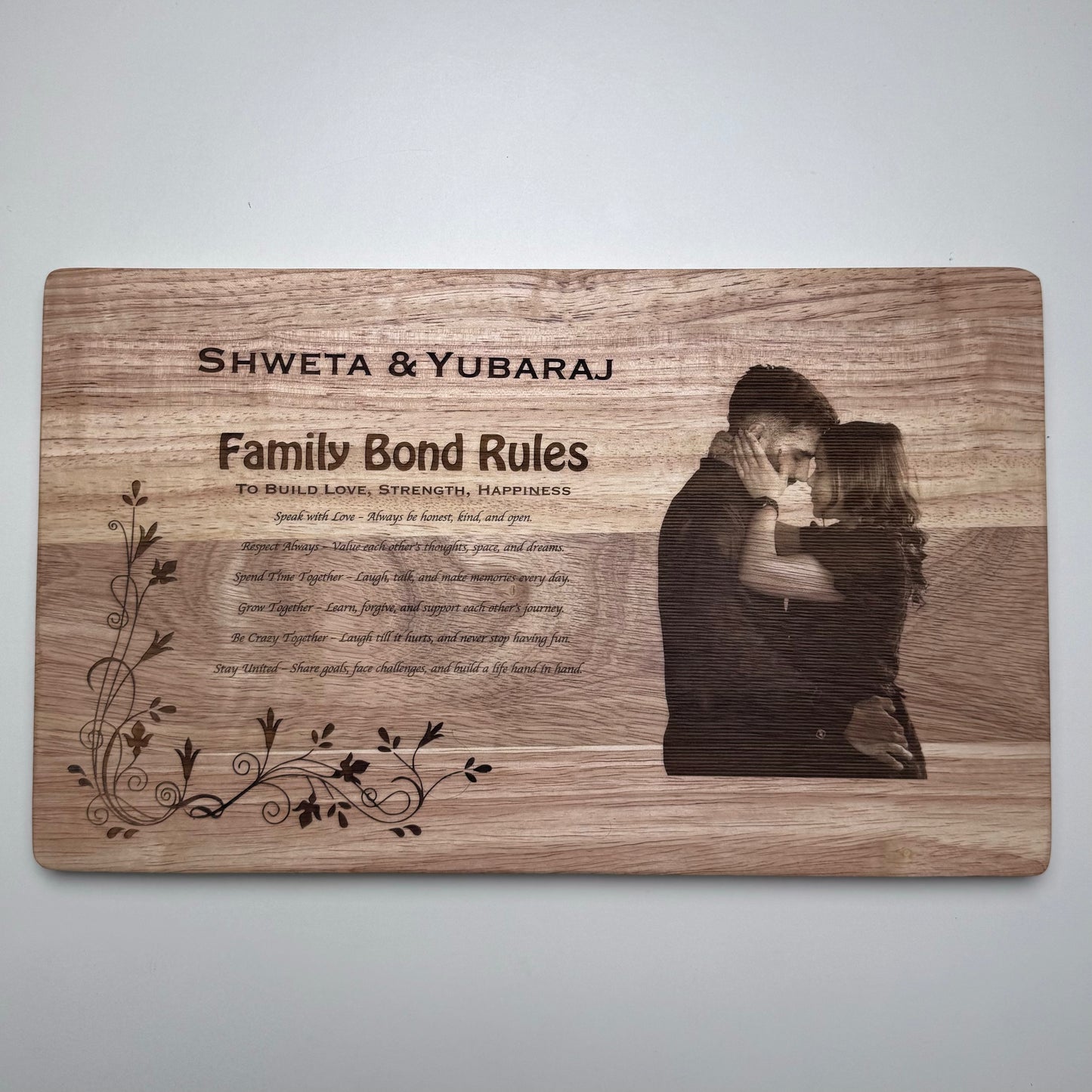 Custom Photo Engraving with Personalised Message