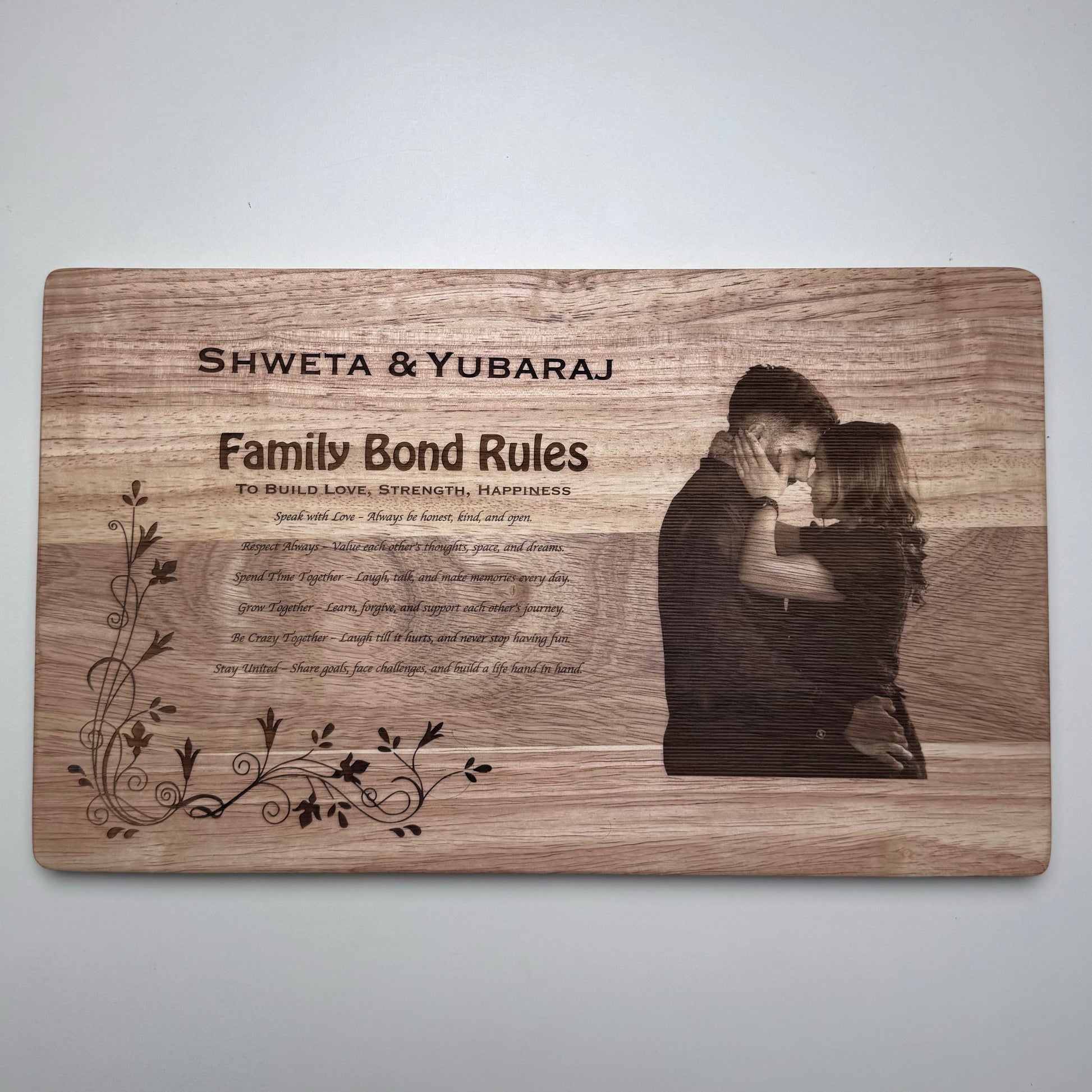 Custom Photo Engraving with Personalised Message