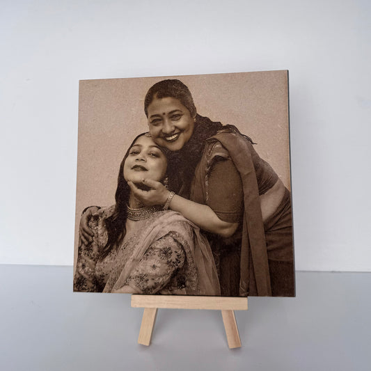 Mother’s Day Photo Engraving with Easel Stand