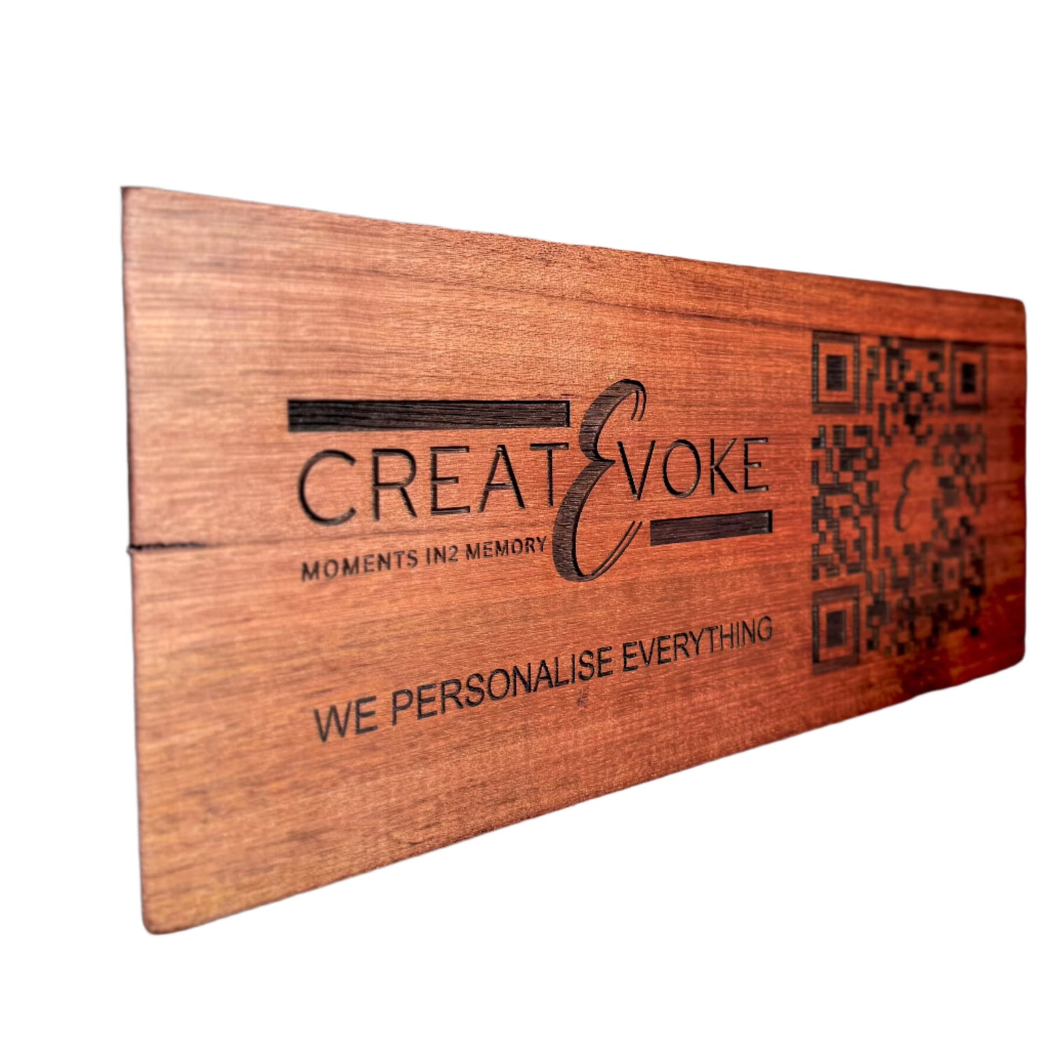 Business Name & QR Wood Block