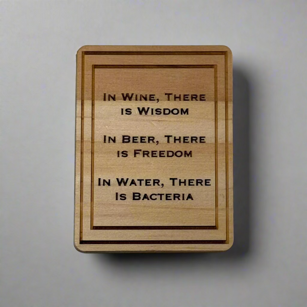 Kitchen Fridge Magnet - In Wine, In Beer, In Water