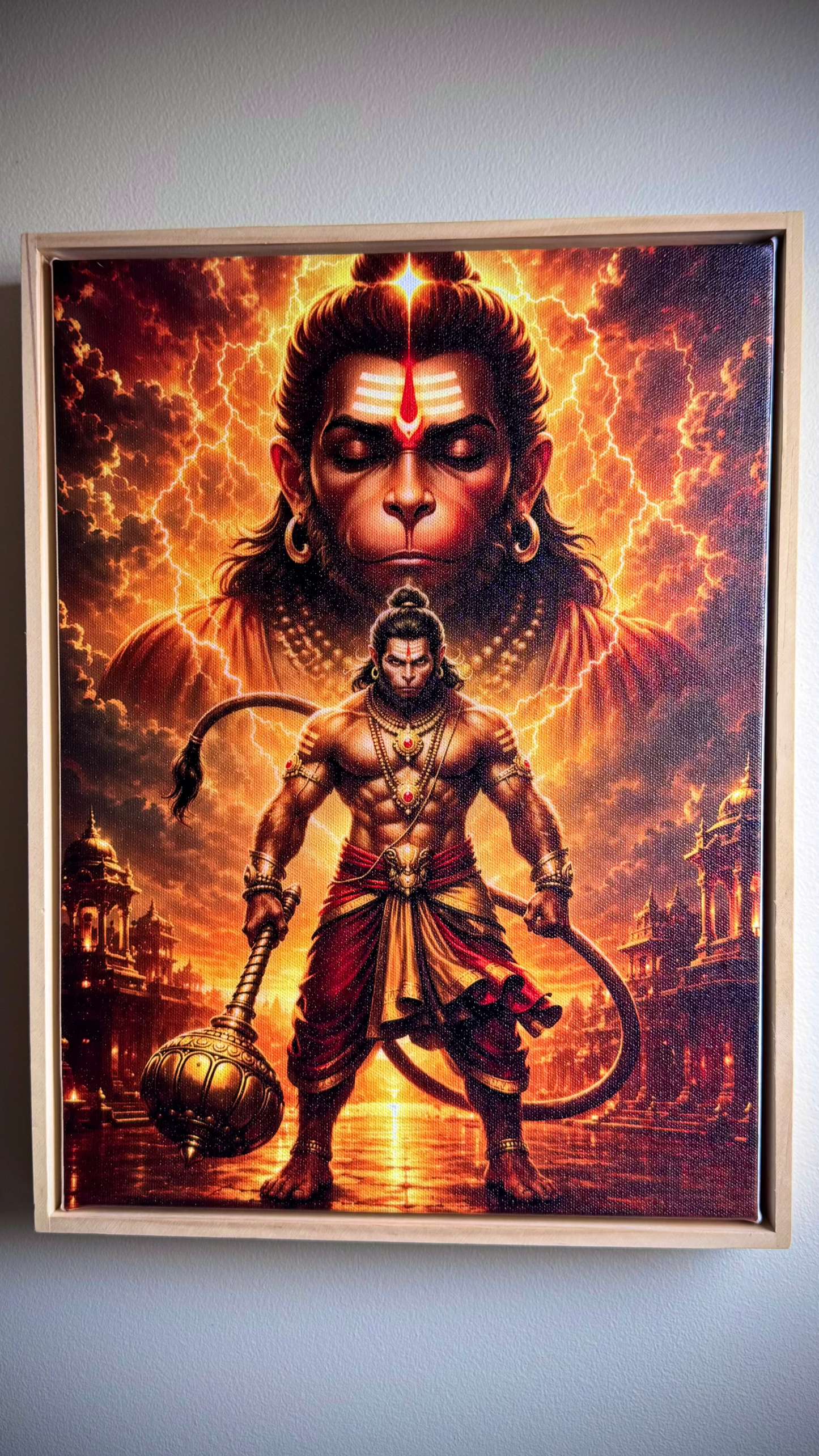 Lord Hanuman Premium Canvas Wall Art [Free Delivery All Over Australia]