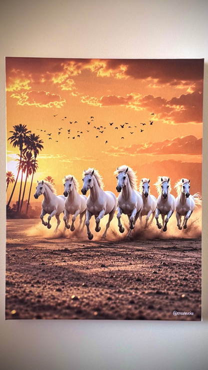 Seven Horses Premium Canvas Wall Art [Free Delivery All Over Australia]