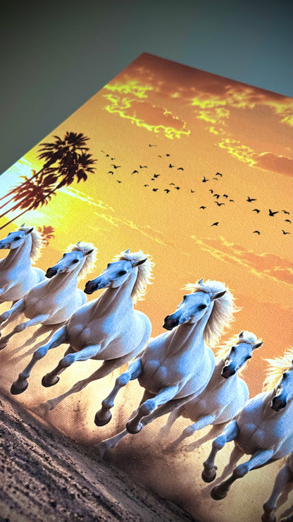 Seven Horses Premium Canvas Wall Art [Free Delivery All Over Australia]