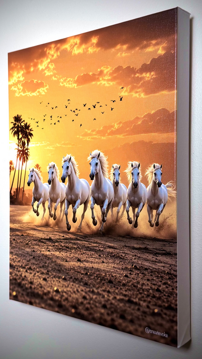 Seven Horses Premium Canvas Wall Art [Free Delivery All Over Australia]